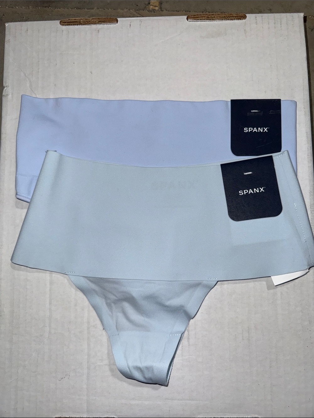 SPANX Pale Blue Seamless Thong Panties - 2 Pack